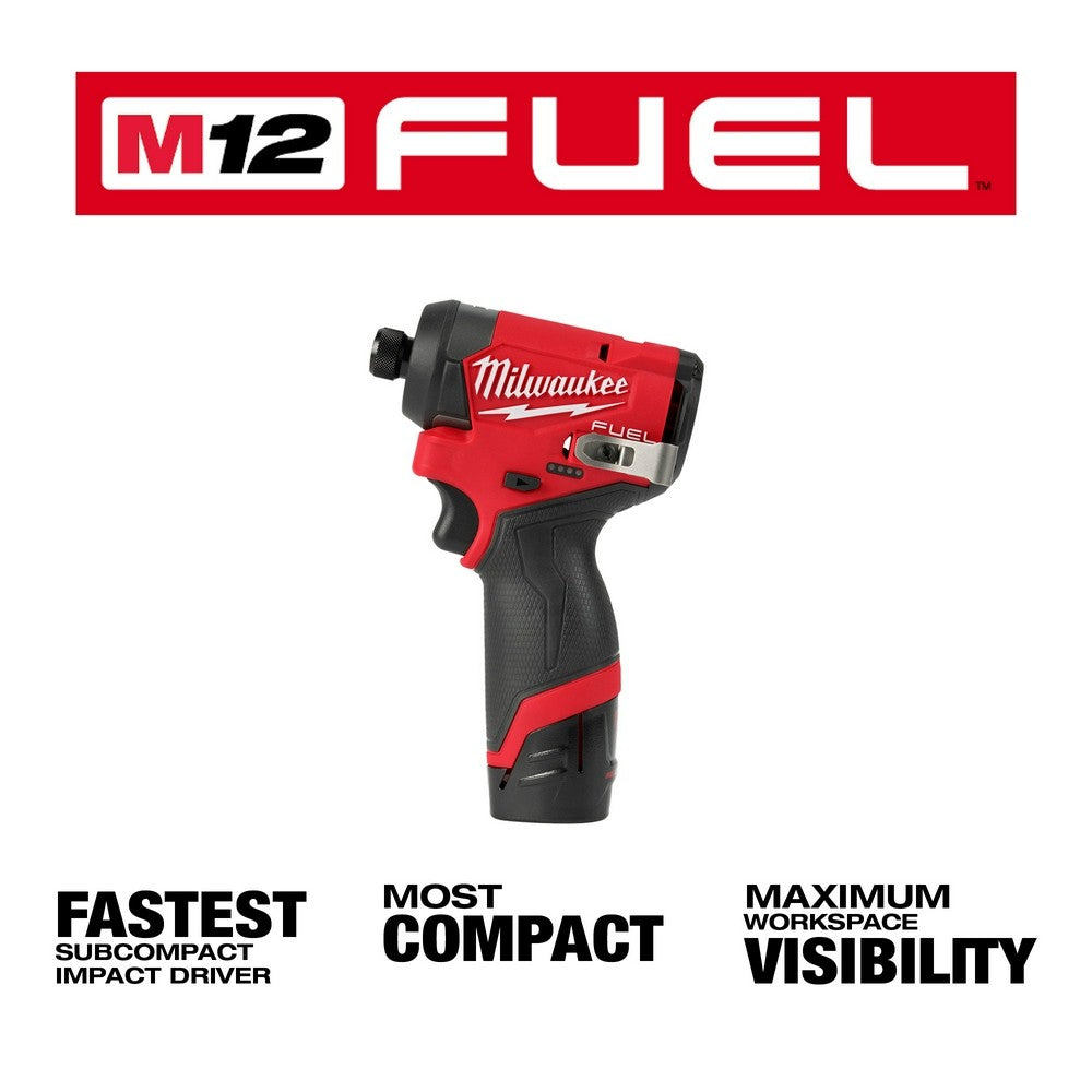 Milwaukee 3453-22 M12 FUEL 1/4 Hex Impact Driver Kit