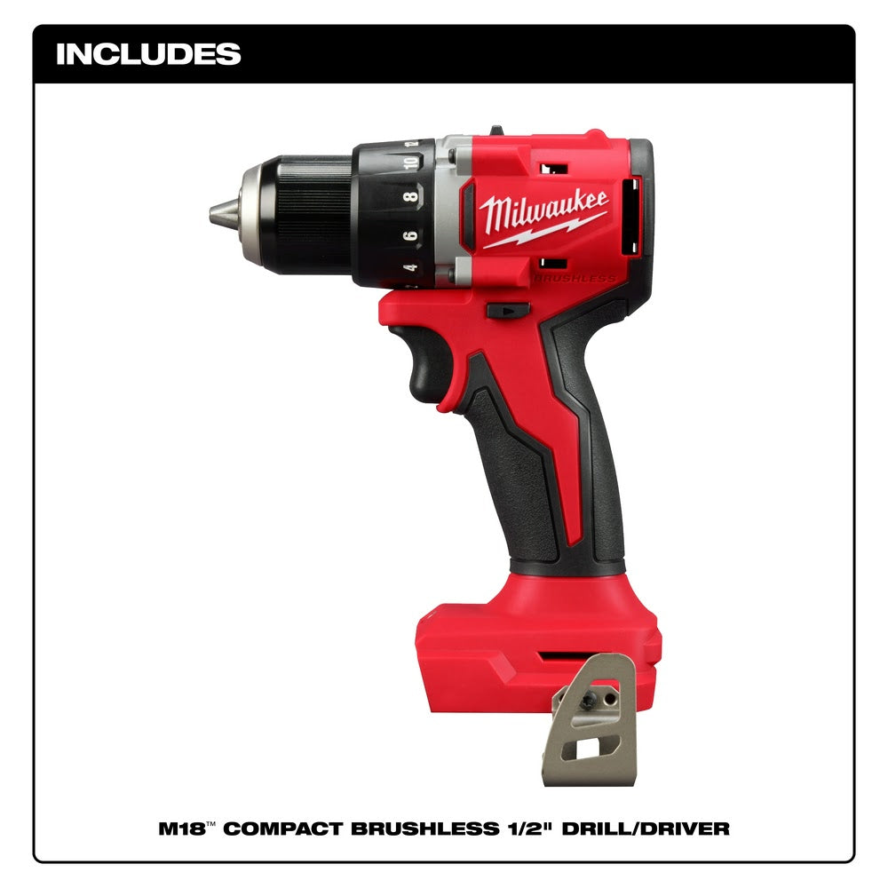 Milwaukee 3601-20 M18 Compact Brushless 1/2 Drill/Driver