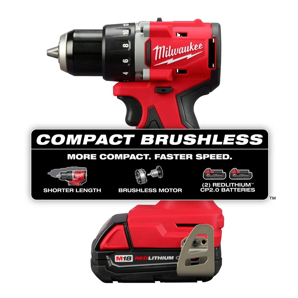 Milwaukee 3601-22CT M18 Compact Brushless 1/2 Drill/Driver Kit