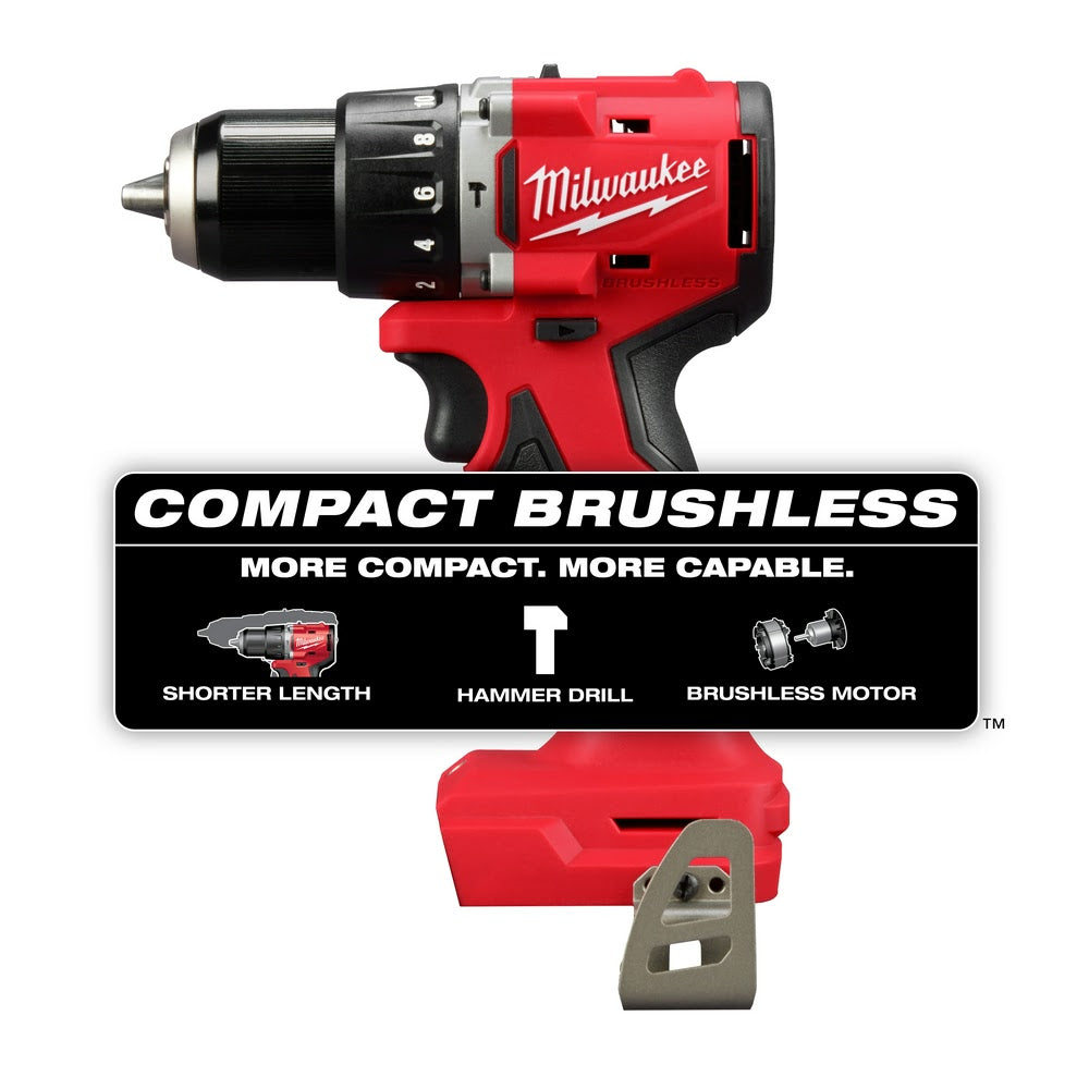 Milwaukee 3602-20 M18 Compact Brushless 1/2 Hammer Drill/Driver