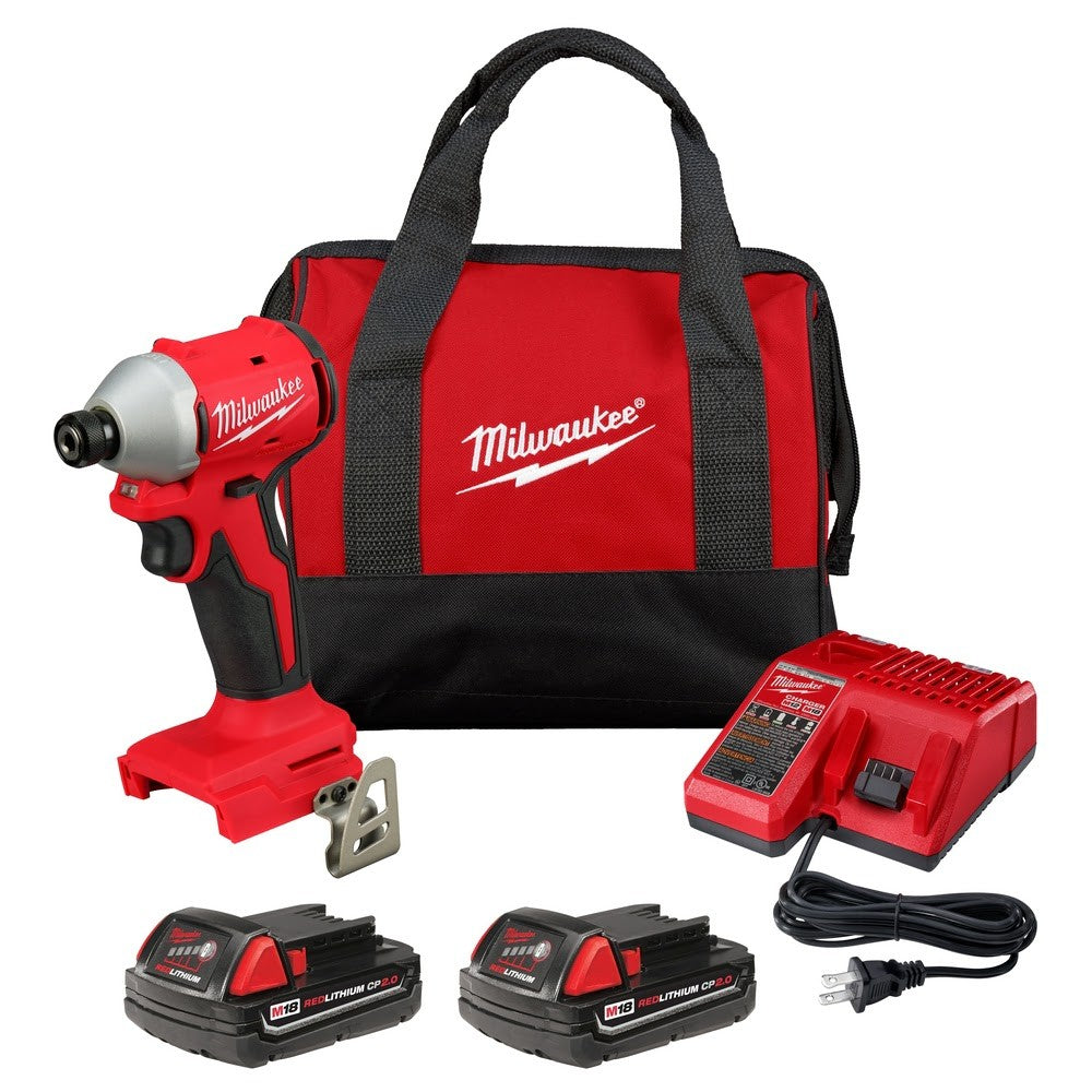 Milwaukee 3650-22CT M18 Compact Brushless 1/4 Hex Impact Driver Kit