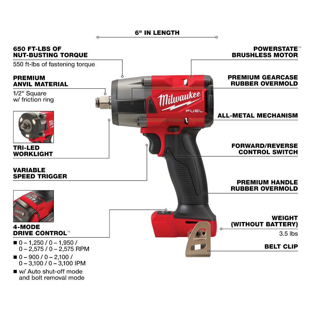 Milwaukee 3697-27 M18 Fuel 7-Tool Combo Kit