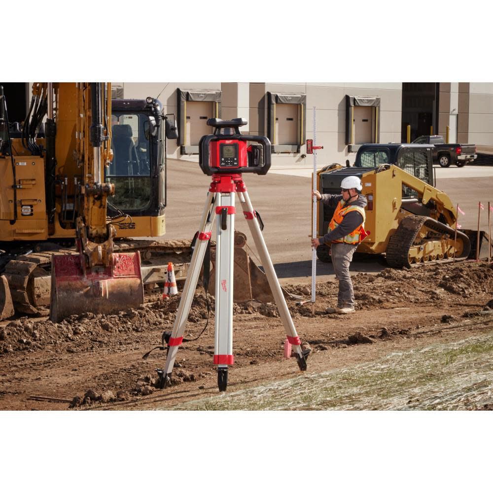 Milwaukee 3704-21 M18 Red Exterior Dual Slope Rotary Laser Level Kit w/ Receiver & Remote