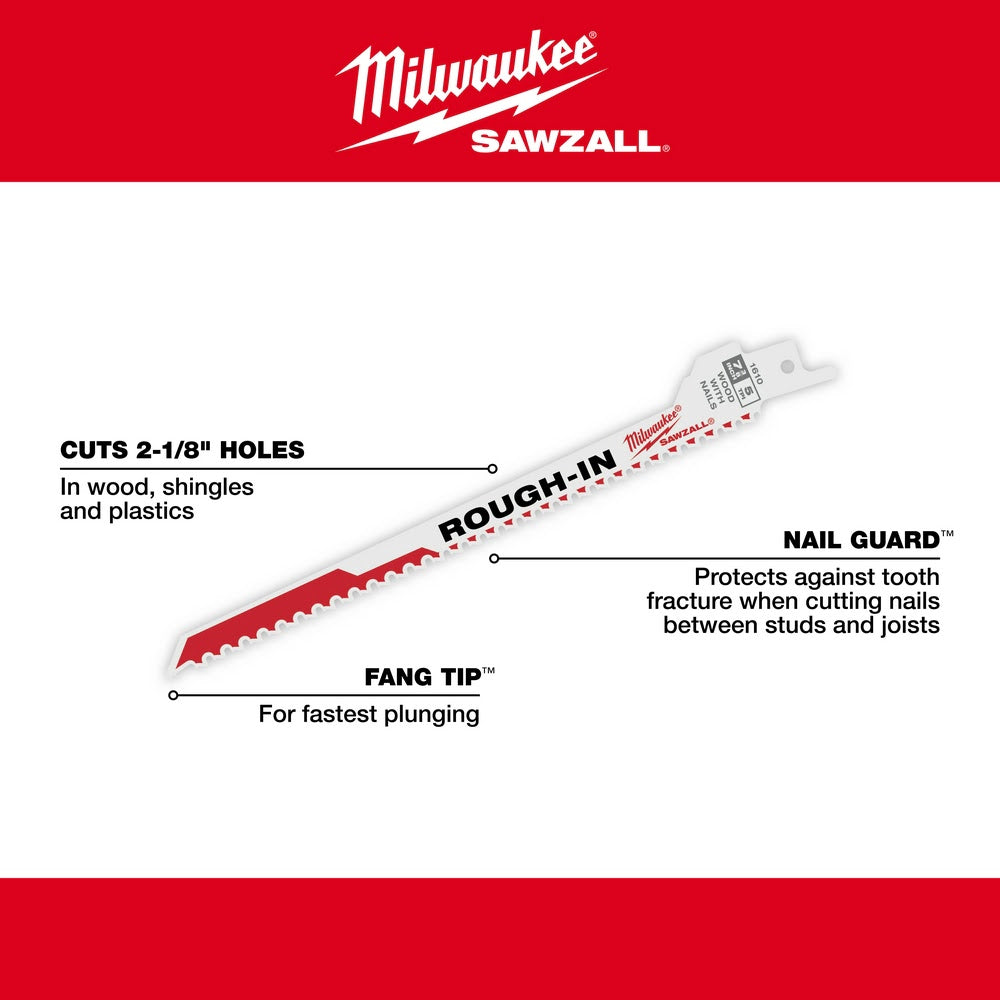 Milwaukee 48-00-1610 Rough-In Sawzall Blade