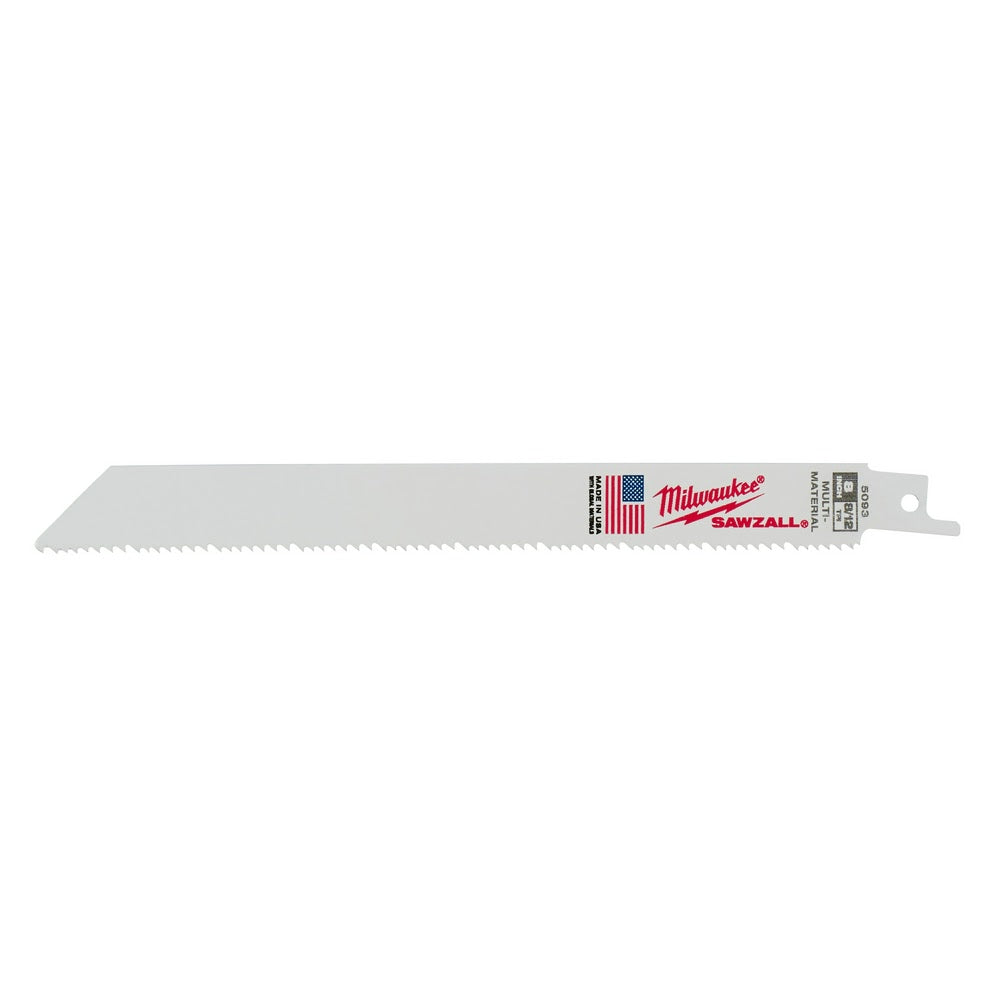 Milwaukee 48-00-5093 8 x 8/12TPI Bi-Metal Super Sawzall Blade 5-Pack