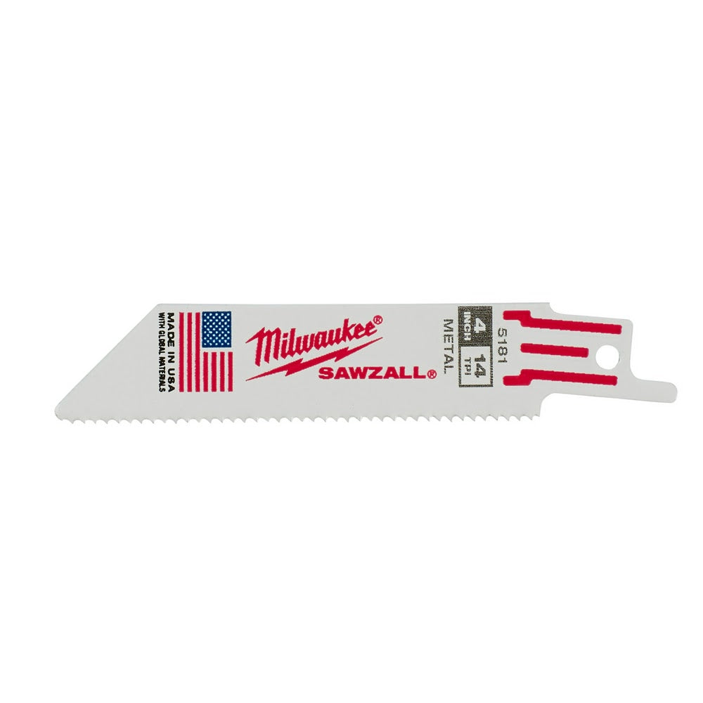 Milwaukee 48-00-5181 4 x 14TPI Bi-Metal Super Sawzall Blade