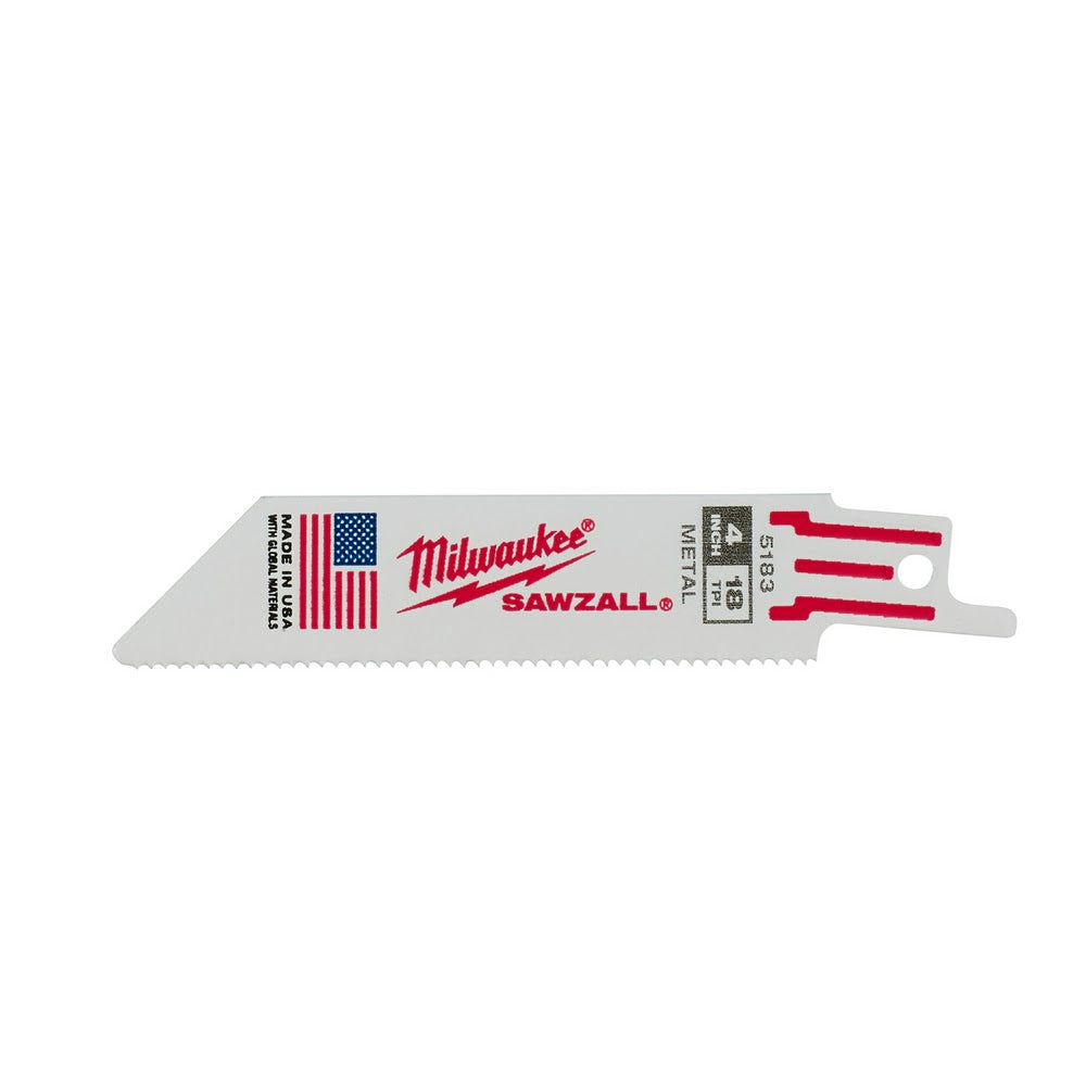 Milwaukee 48-00-5183 4 x 18TPI Bi-Metal Super Sawzall Blade