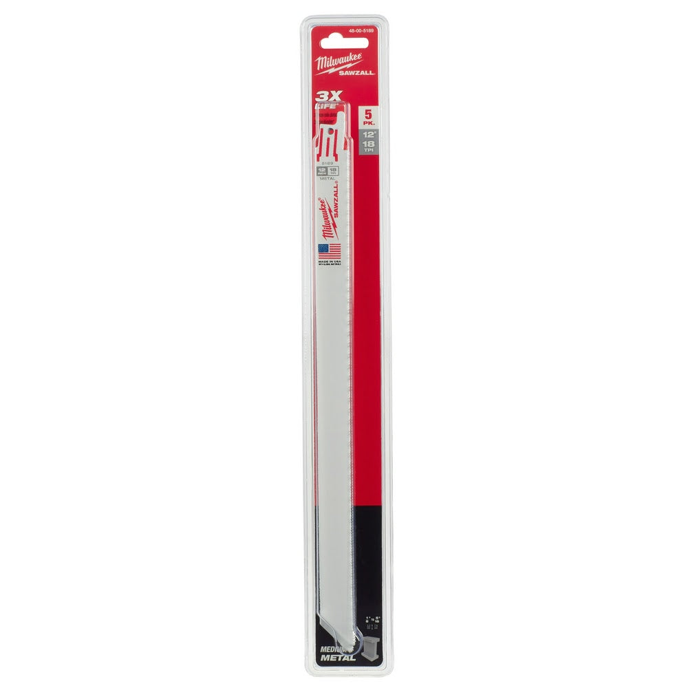 Milwaukee 48-00-5189 12 x 18TPI Bi-Metal Super Sawzall Blade