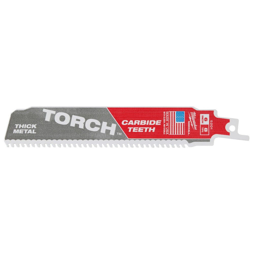 Milwaukee 48-00-5201 6 7TPI Torch Metal Cutting Sawzall Blade with Carbide Teeth