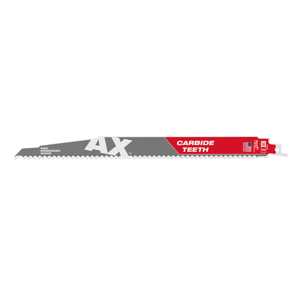 Milwaukee 48-00-5227 Sawzall Blade With Carbide Teeth, 12 5TPI