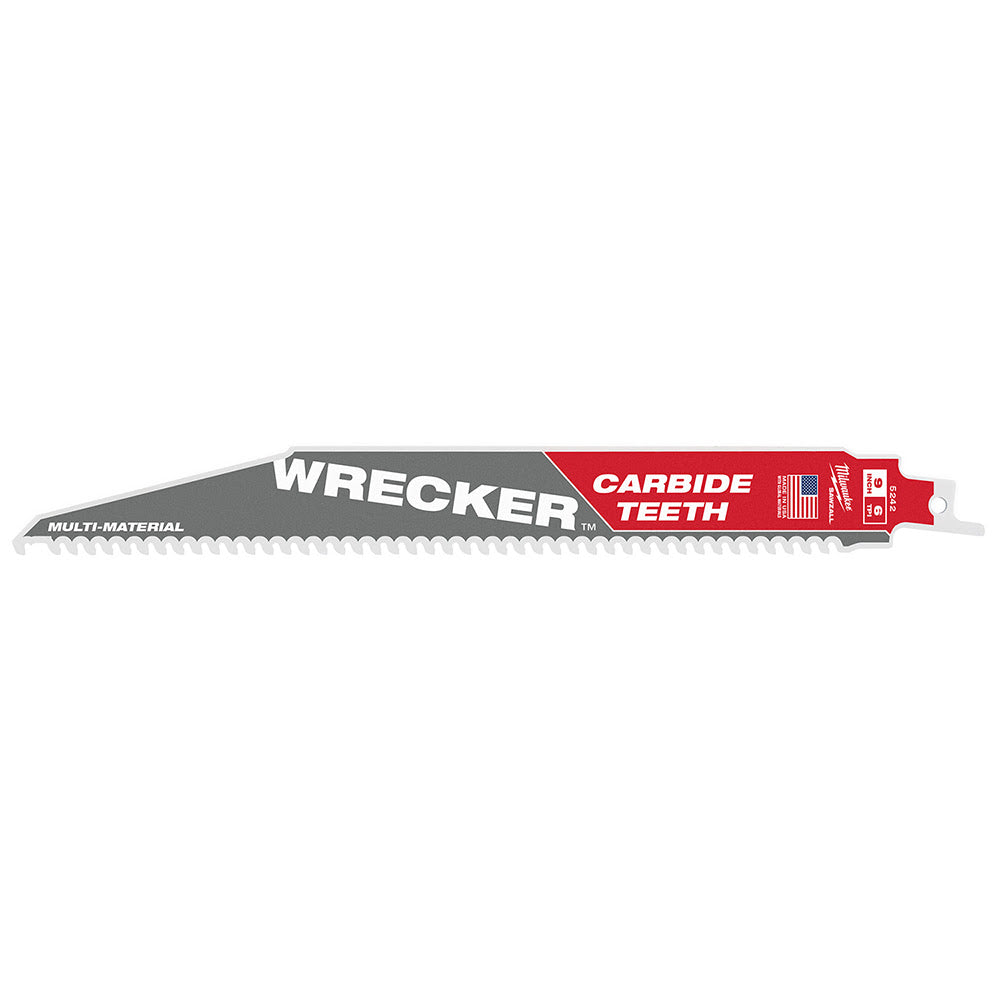 Milwaukee 48-00-5242 9 6TPI THE WRECKER™ with Carbide Teeth SAWZALL® Blade 1Pk