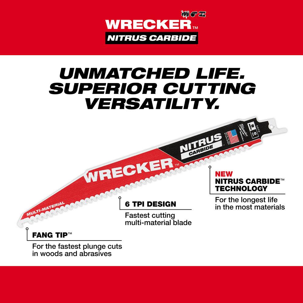 Milwaukee 48-00-5271 6 6TPI The Wrecker with Nitrus Carbide 1Pk