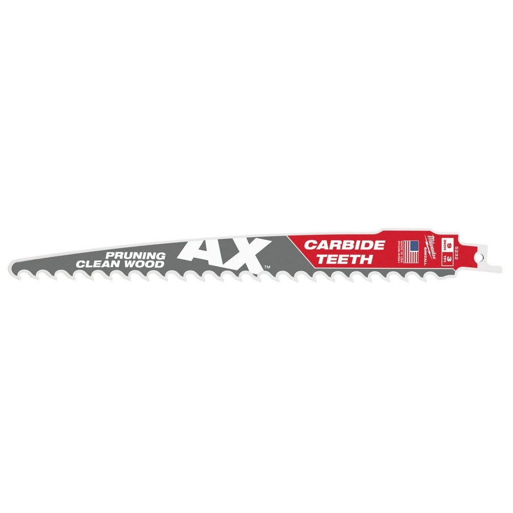 Milwaukee 48-00-5332 9 3TPI The AX™ with Carbide Teeth for Pruning & Clean Wood SAWZALL® Blade 3Pk