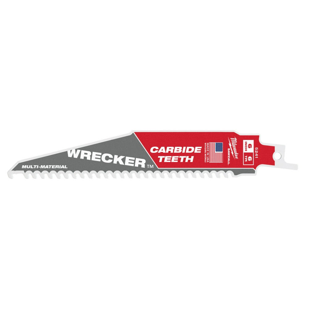 Milwaukee 48-00-5541 6 6TPI The WRECKER™ with Carbide Teeth SAWZALL® Blade, 5Pk