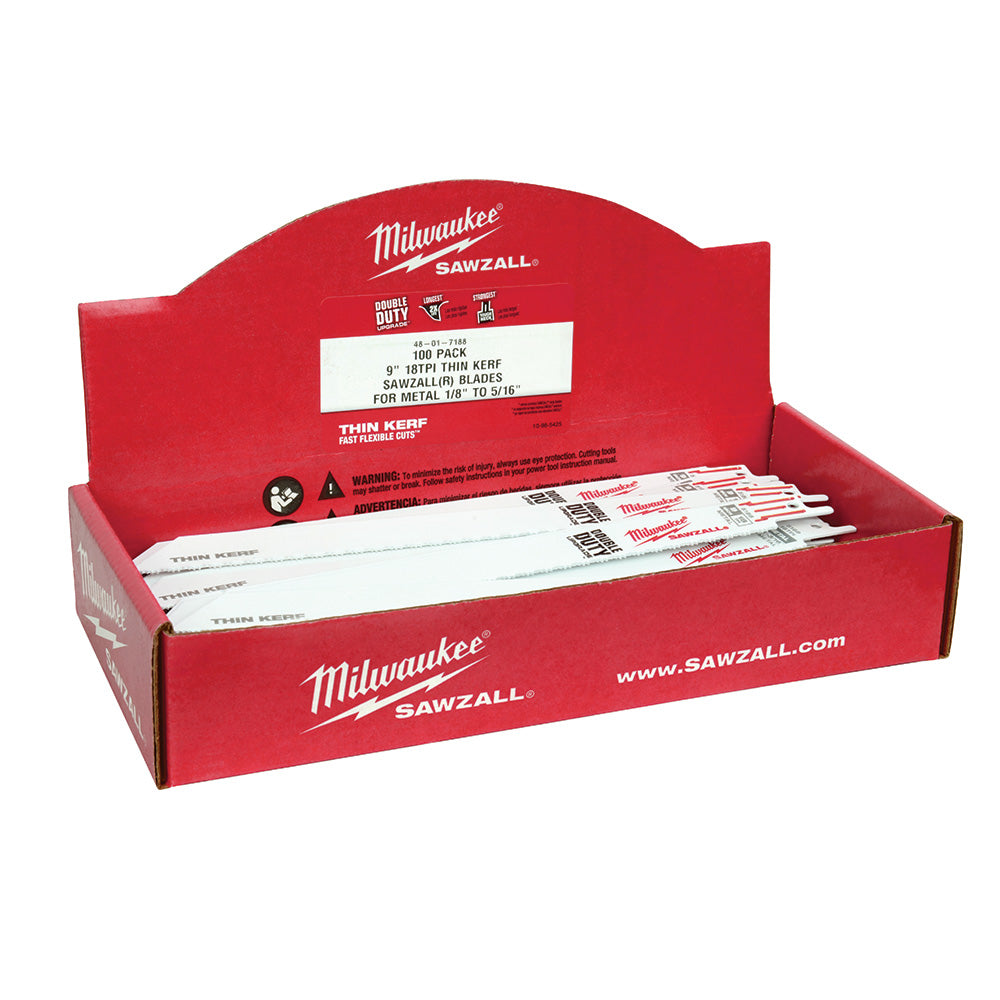 Milwaukee 48-01-7187 9 14TPI SAWZALL Blades, 100 Pack