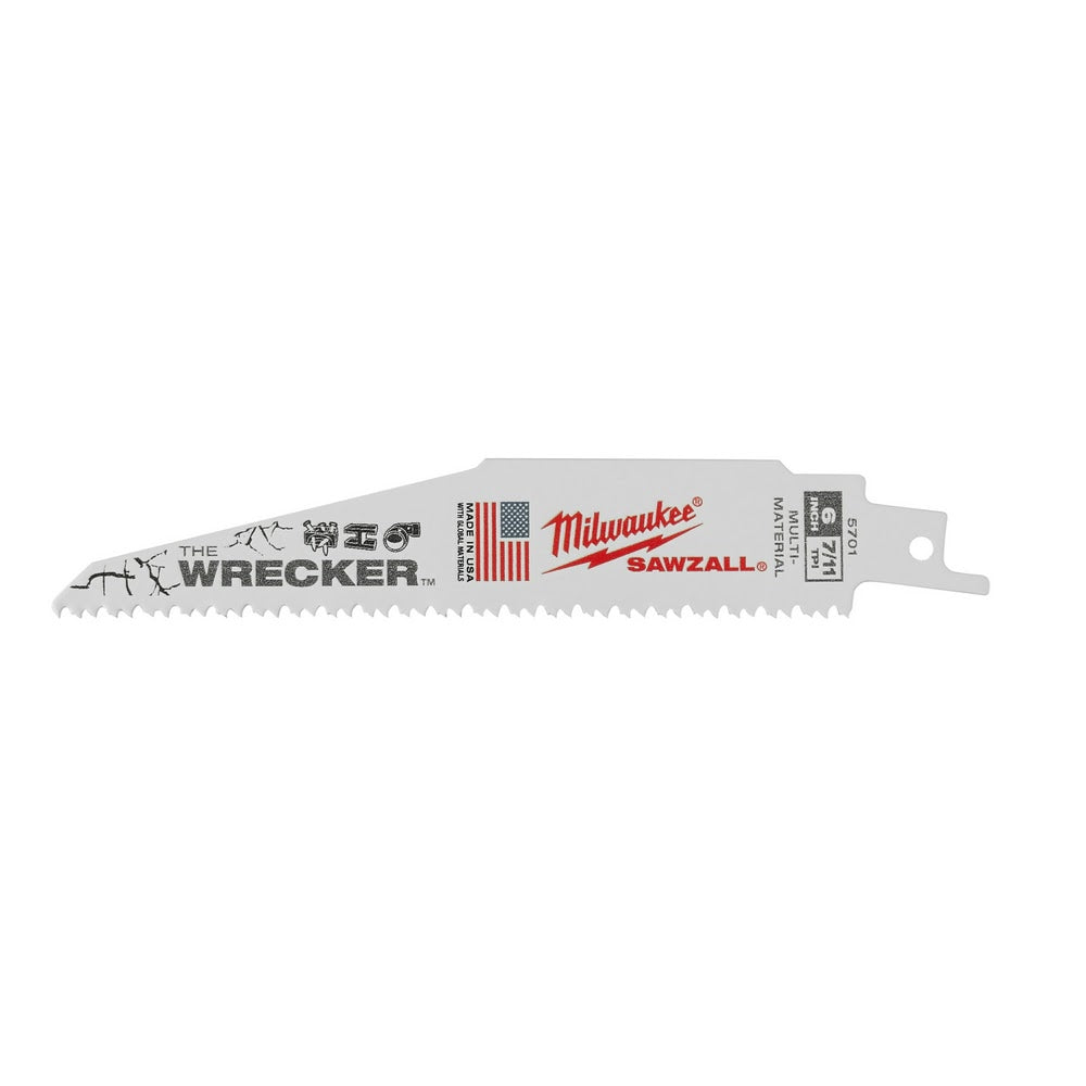 Milwaukee 48-01-7701 WRECKER Multi-Material SAWZALL Blade 6 7/11TPI, Bulk 100