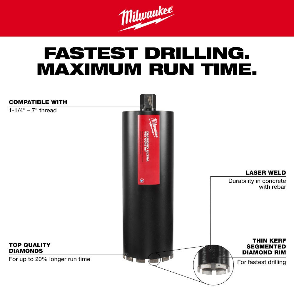 Milwaukee 48-17-5100 10 Diamond Ultra Wet Core Bit