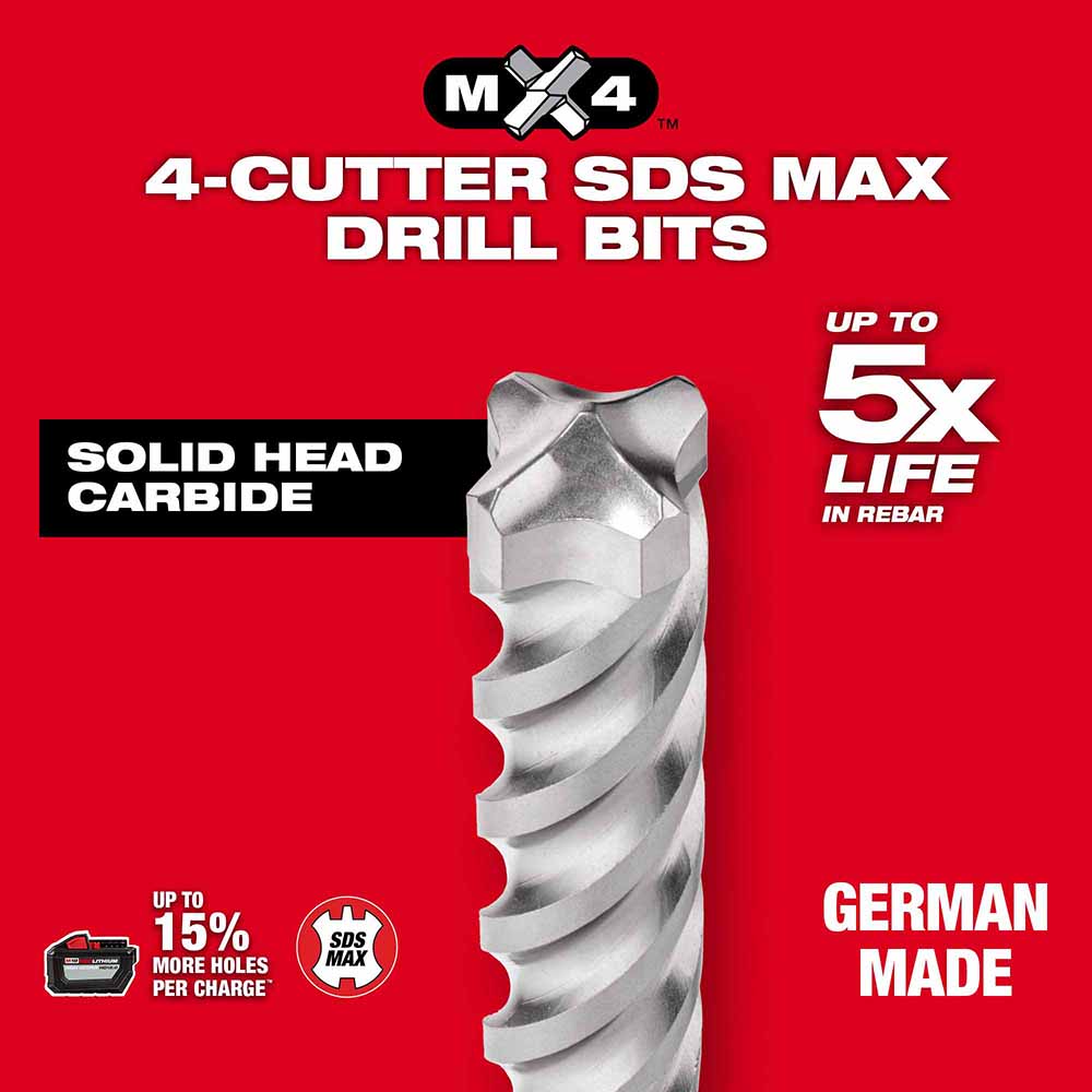 Milwaukee 48-20-3965 SDS Max 4CT MX4 1-1/8 x 8 x 13