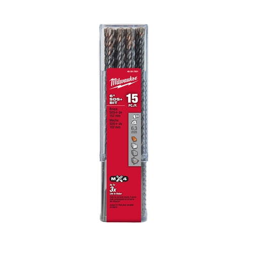 Milwaukee 48-20-7931 1/4 x 4 x 6 SDS Plus MX4 4 Cutter Carbide Bit, 10-Piece