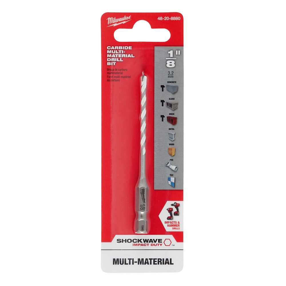 Milwaukee 48-20-8880 1/8 SHOCKWAVE™ Carbide Multi-Material Drill Bit