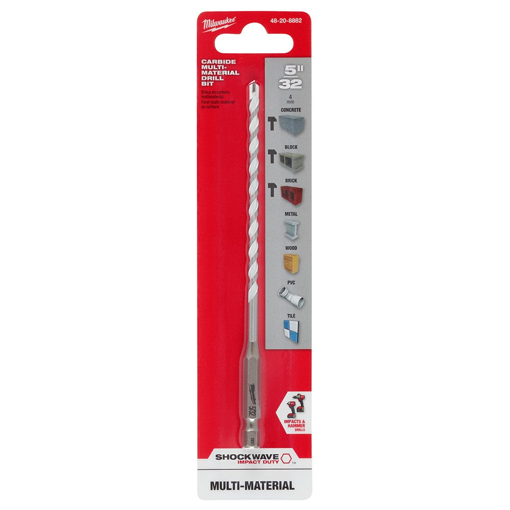 Milwaukee 48-20-8882 5/32 SHOCKWAVE™ Carbide Multi-Material Drill Bit