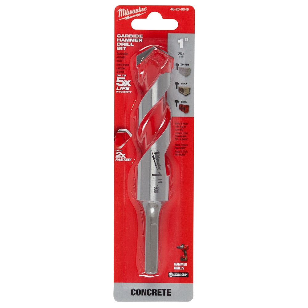 Milwaukee 48-20-9049 1 x 4 x 6 Carbide Hammer Drill Bit