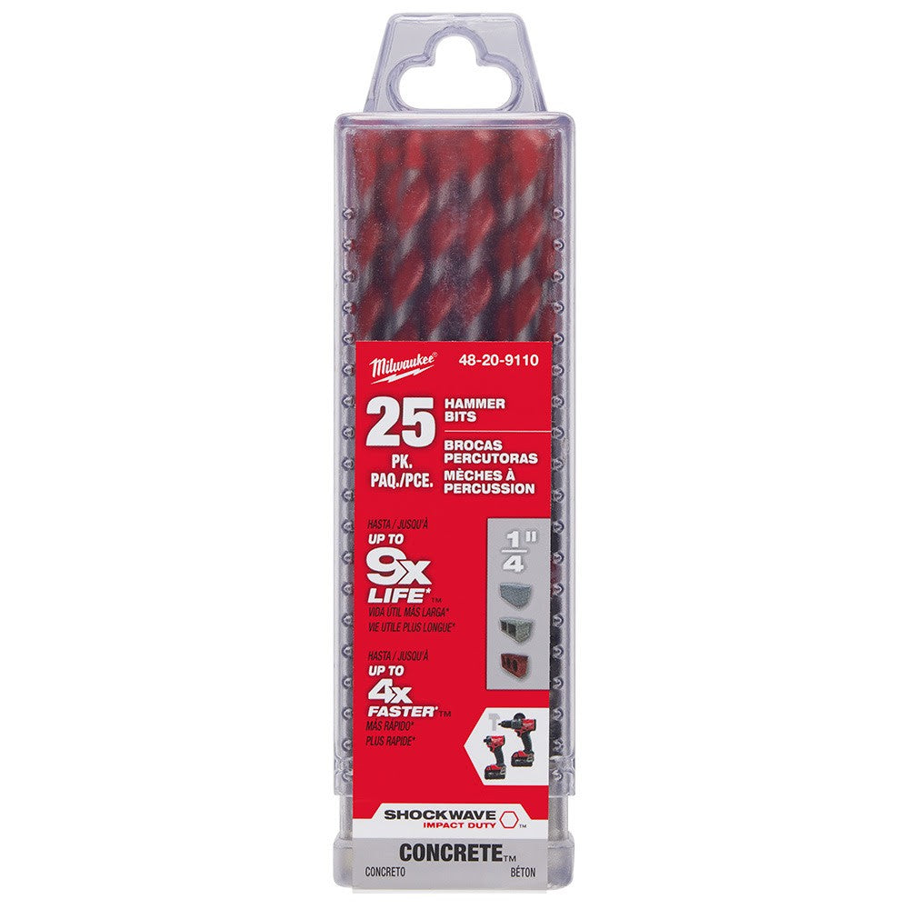 Milwaukee 48-20-9110 1/4 x 2 x 4 SHOCKWAVE™ Carbide Hammer Drill Bit