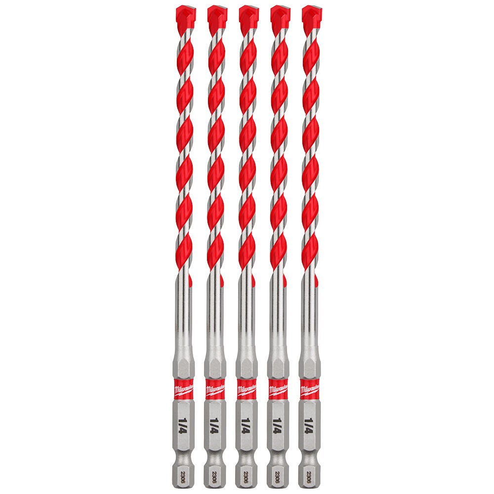 Milwaukee 48-20-9162 1/4 SHOCKWAVE™ Carbide Hammer Drill Bits 5Pk