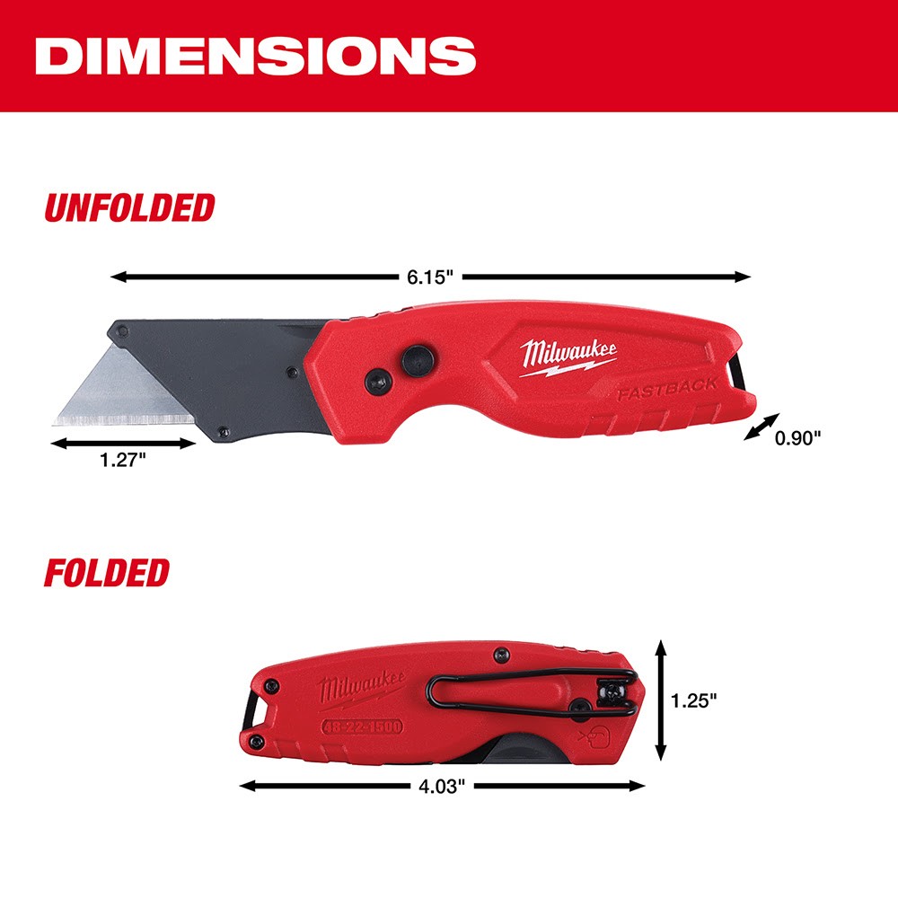 Milwaukee 48-22-1500 FASTBACK Compact Folding Utility Knife