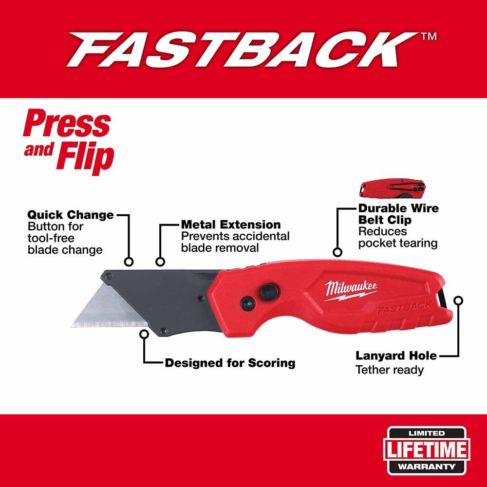 Milwaukee 48-22-1503 FASTBACK w/ Storage & FASTBACK Compact Knife Set