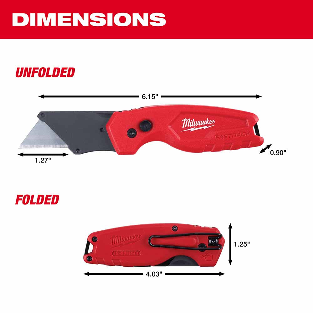 Milwaukee 48-22-1503 FASTBACK w/ Storage & FASTBACK Compact Knife Set