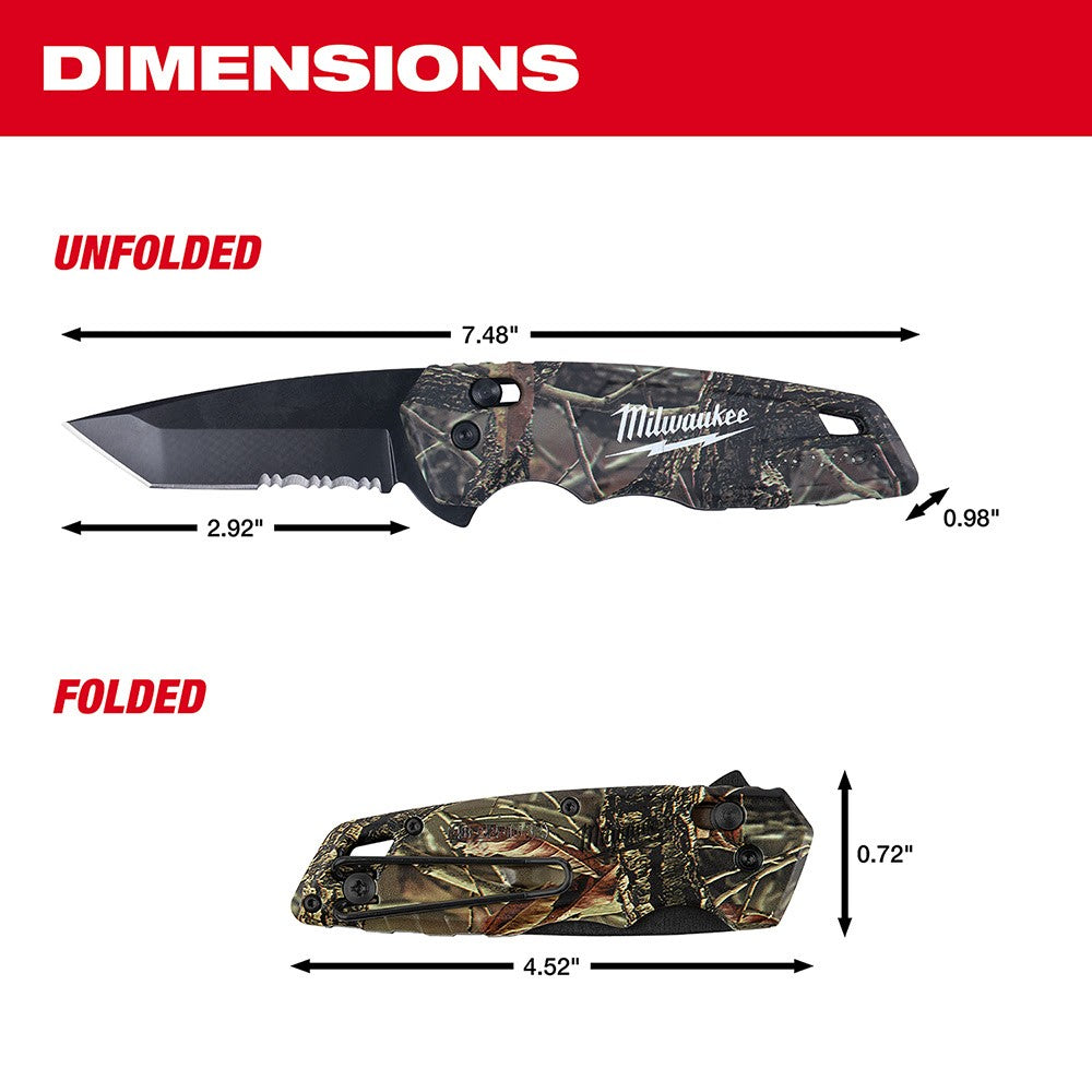 Milwaukee 48-22-1535 FASTBACK Camo Spring Assisted Folding Knife