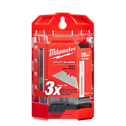 Milwaukee 48-22-1900 100Pc General Purpose Utility Blades w/ Dispenser