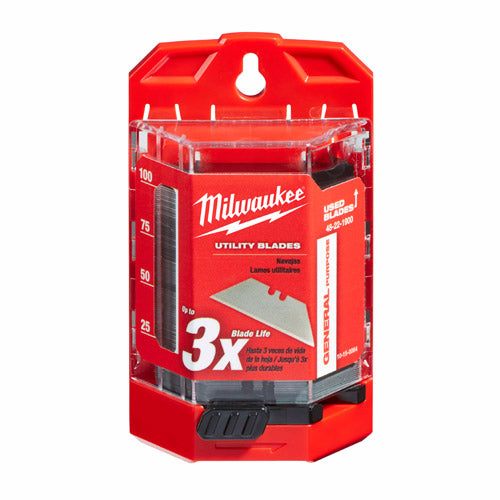 Milwaukee 48-22-1900 100Pc General Purpose Utility Blades w/ Dispenser