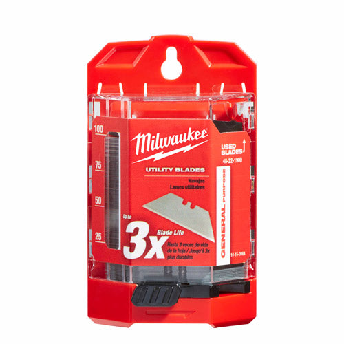 Milwaukee 48-22-1900 100Pc General Purpose Utility Blades w/ Dispenser