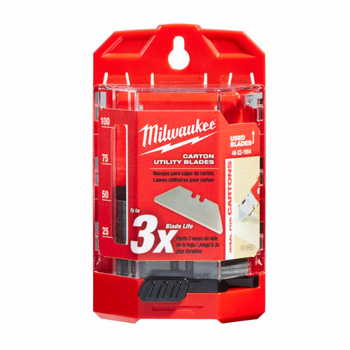 Milwaukee 48-22-1954 50Pc Carton Utility Knife Blades w/ Dispenser