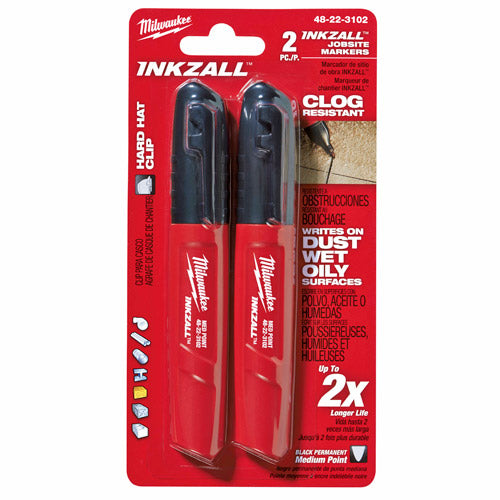 Milwaukee 48-22-3102 Inkzall Black Medium Point Marker (2Pk)