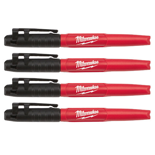 Milwaukee 48-22-3104 Inkzall Black Fine Point Marker (4Pk)