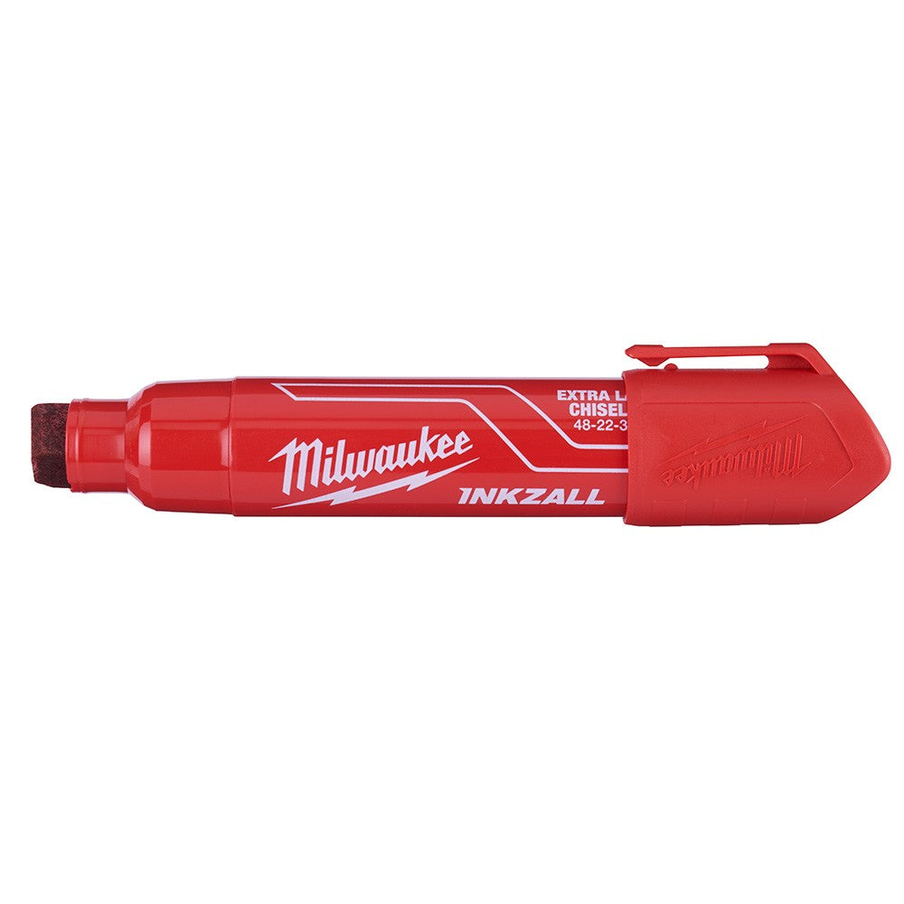 Milwaukee 48-22-3266 INKZALL Extra Large Chisel Tip Red Marker, 12 Pack