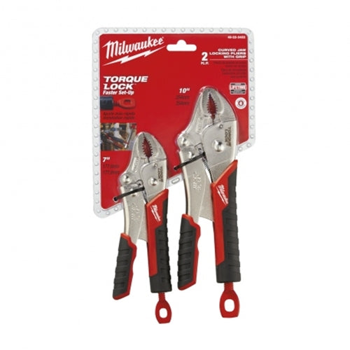 Milwaukee 48-22-3402 2Pc TORQUE Lock Curved Jaw Locking Pliers Set