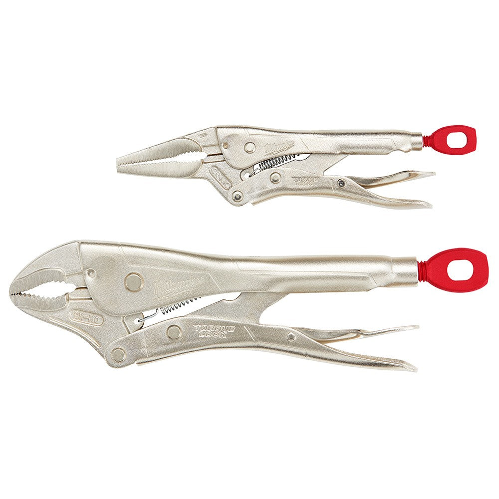 Milwaukee 48-22-3602 2Pc Locking Pliers Set, 6 Long Nose & 10 Curved Jaw