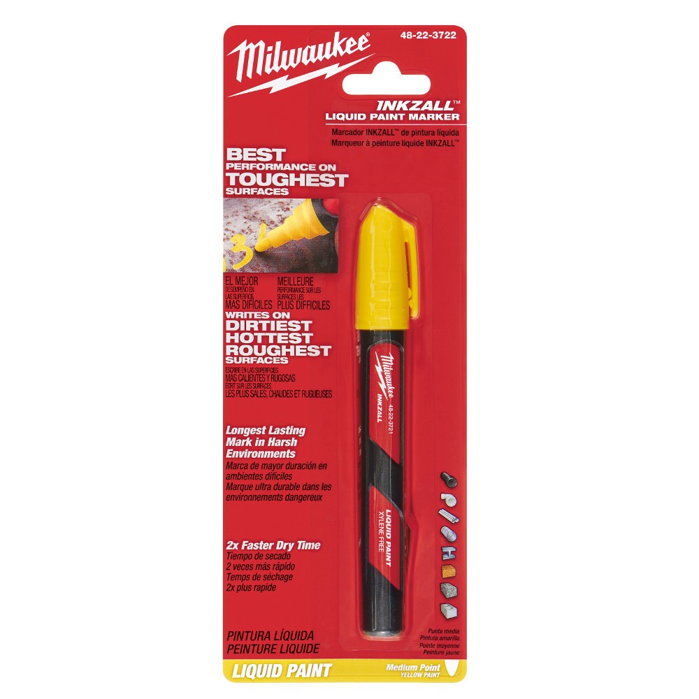 Milwaukee 48-22-3722 1Pk INKZALL Yellow Paint Marker