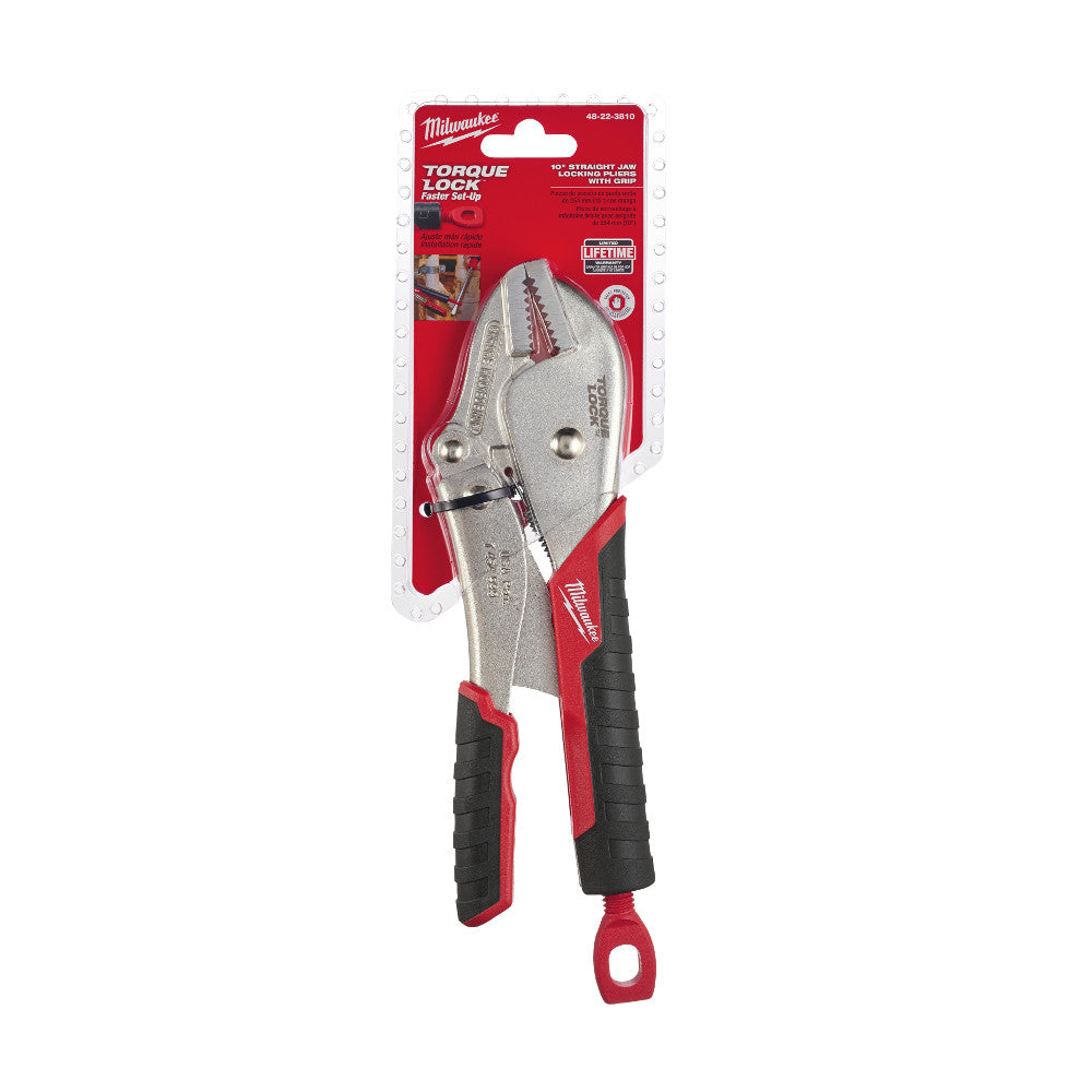 Milwaukee 48-22-3810 10 Straight Jaw Locking Pliers with Grip