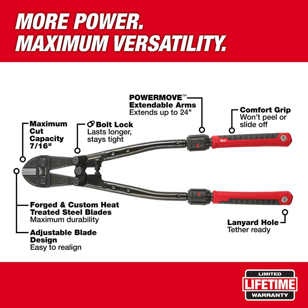 Milwaukee 48-22-4124 24 Adaptable Bolt Cutter with POWERMOVE