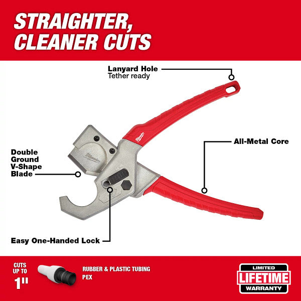 Milwaukee 48-22-4204 Tubing Cutter 1 Cap Rubber, Plastic, Pex