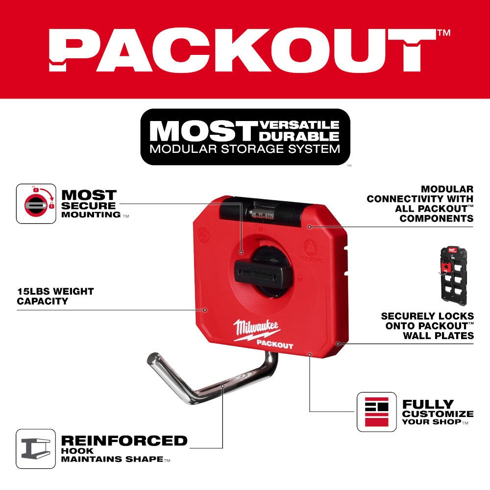 Milwaukee 48-22-8328 PACKOUT 4 Single Straight Hook