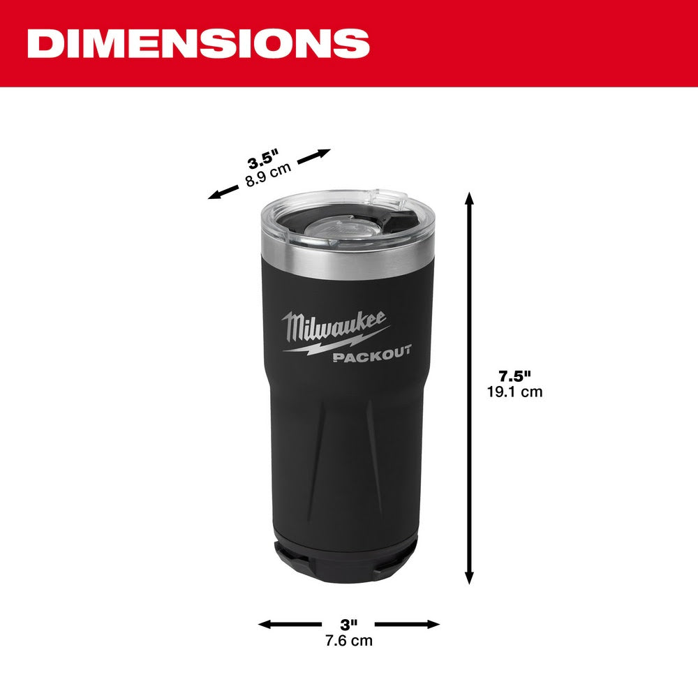 Milwaukee 48-22-8392B PACKOUT 20oz Tumbler - Black