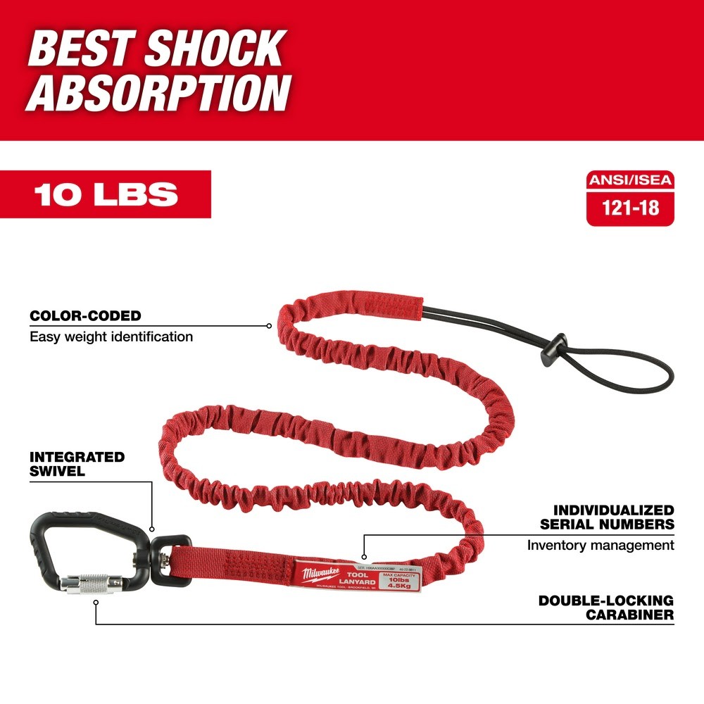 Milwaukee 48-22-8811 10-lb 54.4 Extended Reach Locking Tool Lanyard