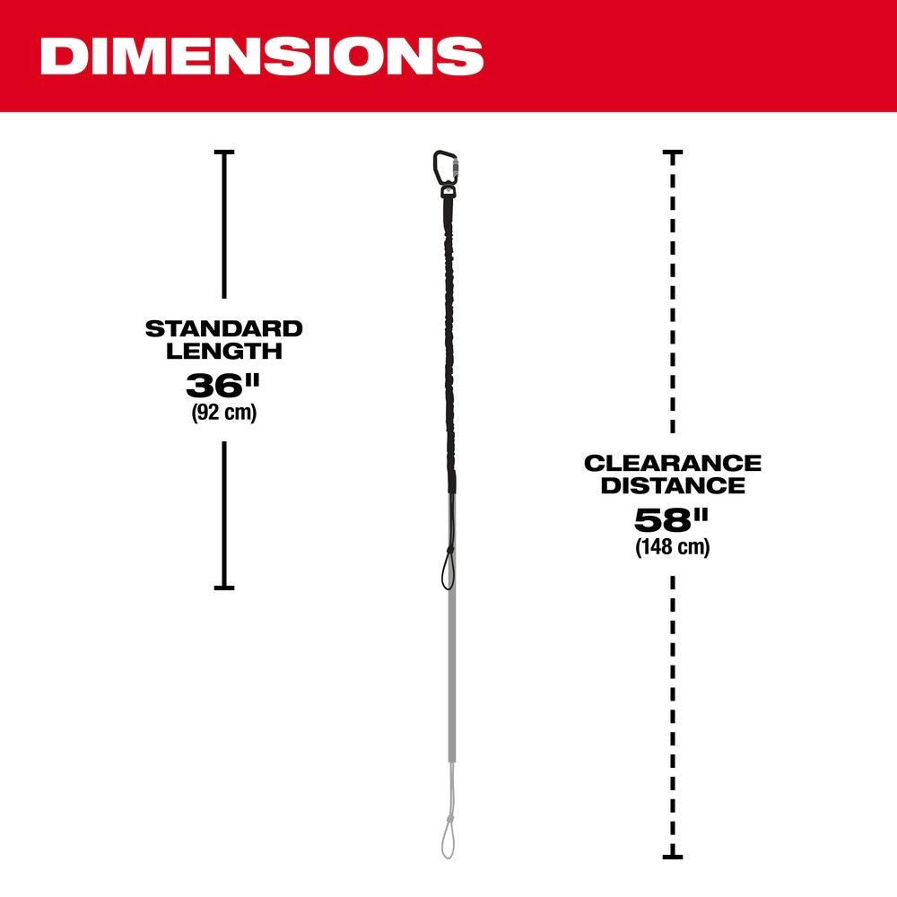 Milwaukee 48-22-8815 15-lb 36.3 Shock Absorbing and Locking Tool Lanyard