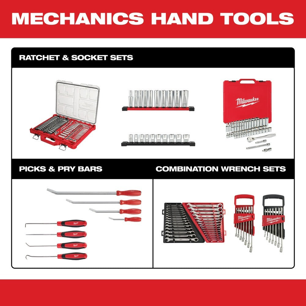 Milwaukee 48-22-9487T 47Pc 1/2 Drive SAE & Metric Ratchet & Socket Set PACKOUT Trays